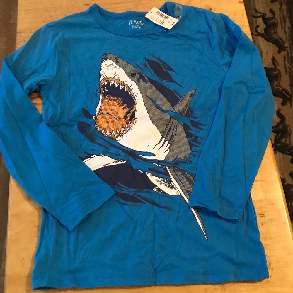 Boys Shark Graphic Tee - At Sea-sizeM 7-8